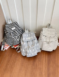 Minimalist Color Block Striped Flap Backpack 6S10BBG1430