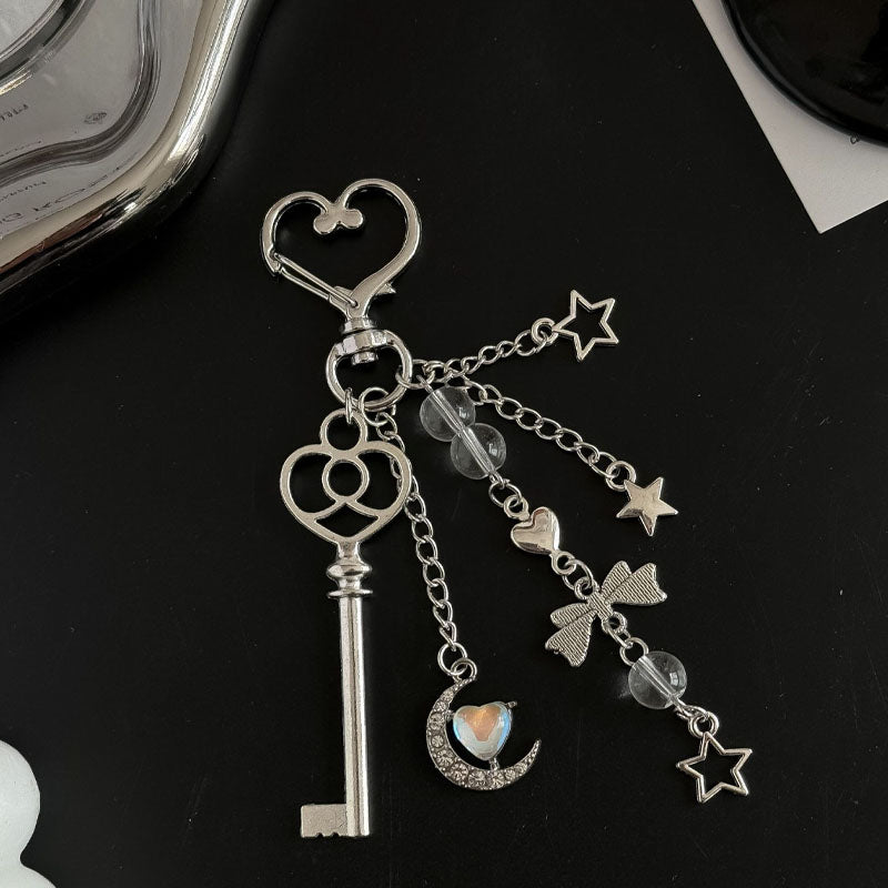Stylish Star Moon Pendant Keychain Bag Charm 6W10BBC388