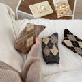 Vintage Thickened Argyle Plaid Winter Thermal Socks 6W8FSO885