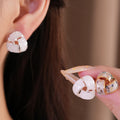 Minimalist Interlocking Geometric Stud Earrings 6W6JER827