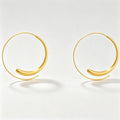 Chunky Gold Plated Geometric Statement Hoop Earrings 6W6JER714