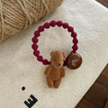 Cute Bear Bead Flocking Hair Tie MK2BLW6W6HHT17