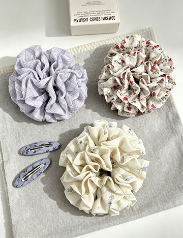 Sweet Floral Print Hydrangea Style Scrunchies 6W6HSR489