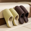 Soft Fleece-Lined Solid Color Winter Slippers 6W8FSP294