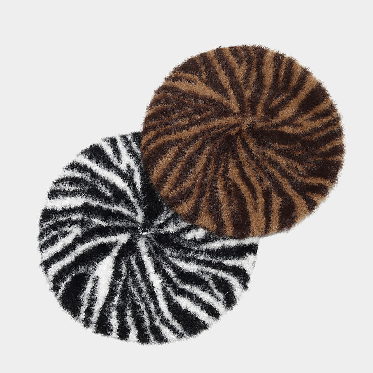 Fashion Striped Color Block Warm Beret Hat 6W6HAT807