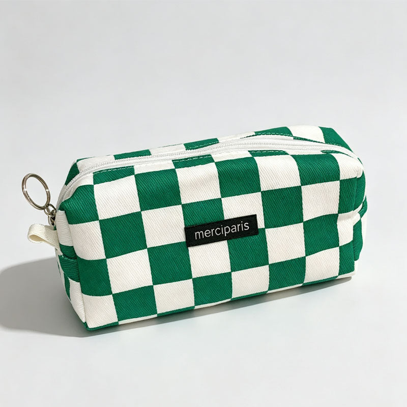 Aesthetic Checkered Large Capacity Stationery Pouch 6S10BOB1050