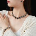 Vintage Rhinestone Floral Chain Buckle Necklace 6W6JNC972