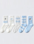Bear Embroidery Striped Socks - DippedShop Wholesale - #2259
