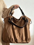 Casual Solid Color Large Capacity Canvas Tote Bag 6W10BBG1995