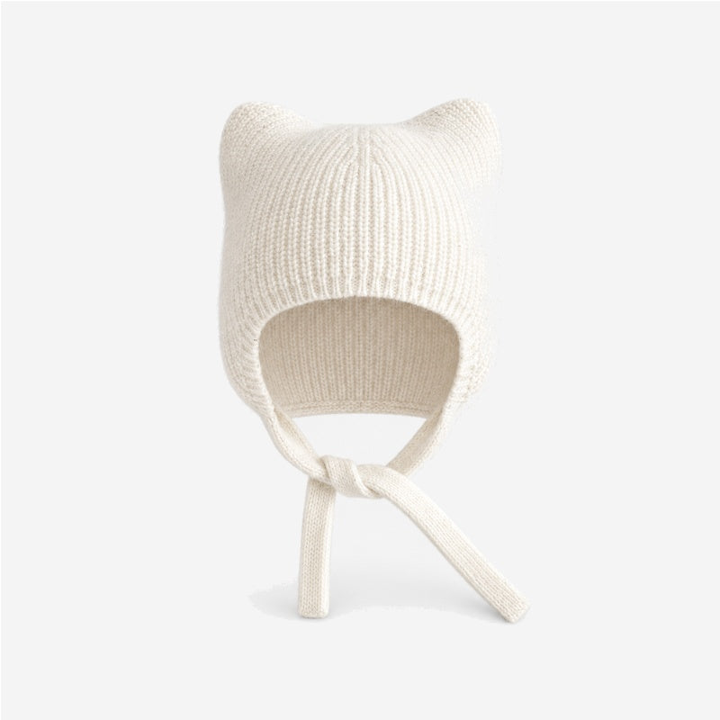 Simple Solid Color Cat Ears Earflap Knit Beanie 6W6HAT635