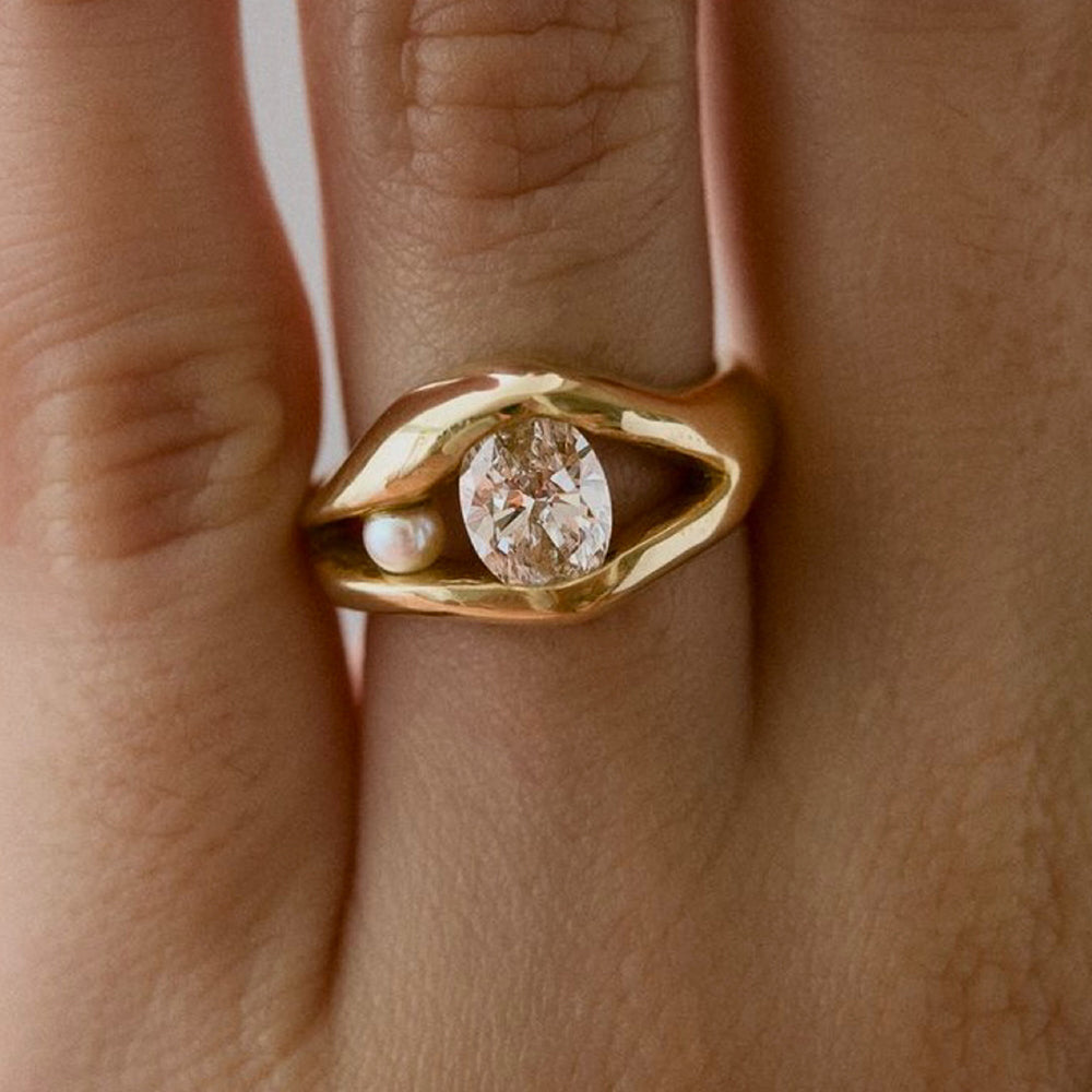 Oval Cubic Zirconia Ring - DippedShop Wholesale - #2851