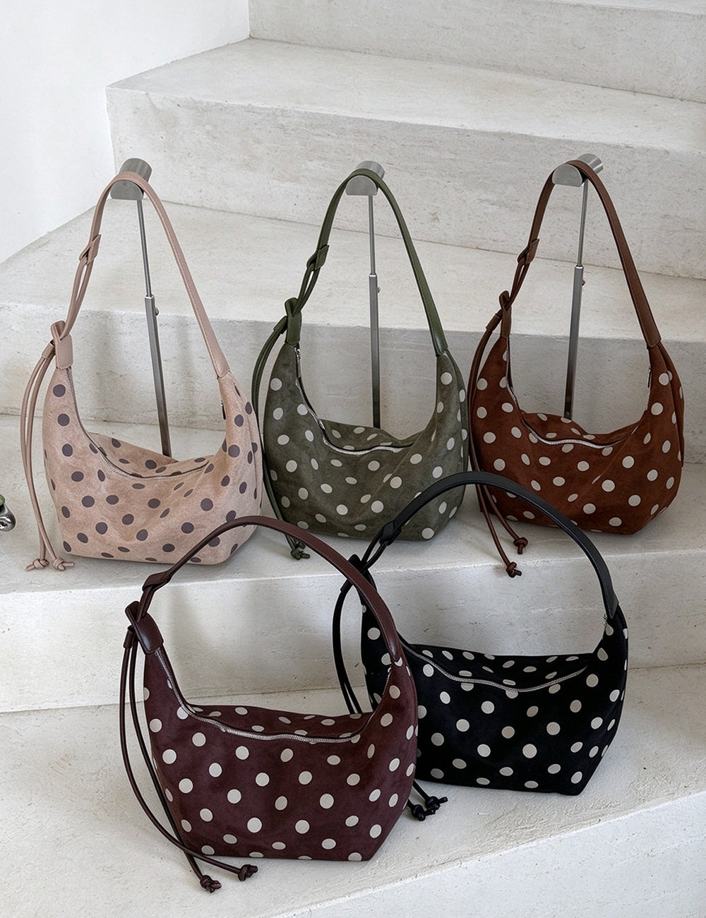 Vintage Polka Dot Faux Suede - DippedShop Wholesale - #7459