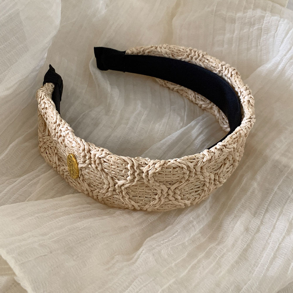 Woven Straw Argyle Diamond Headband 6W6HBD282