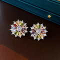 Elegant Colorful Rhinestones Floral Pendant Choker Necklace 6W6JNC928
