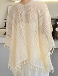 Boho Ccrochet Hollow Out Tassel Shawl Wrap 6W6NSC50