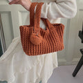 Casual Hand-Crochet Solid Color Handbag 6W10BBG1770