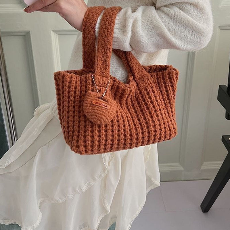 Casual Hand-Crochet Solid Color Handbag 6W10BBG1770