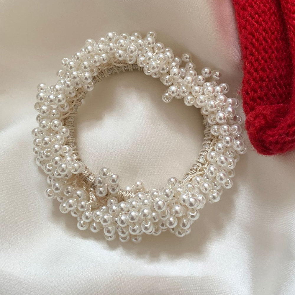 Elegant Pearl Bead High-Elastic Hair Tie 6W6HSR467
