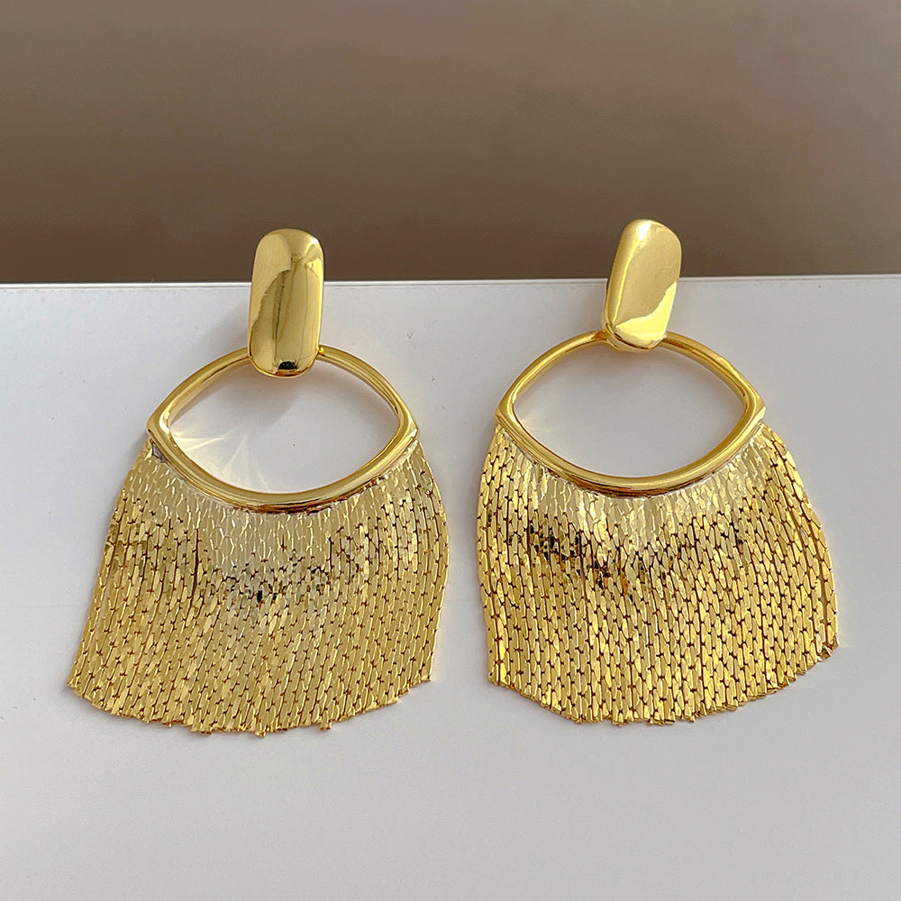 Metal Mesh Fringe Earrings - DippedShop Wholesale - #4947