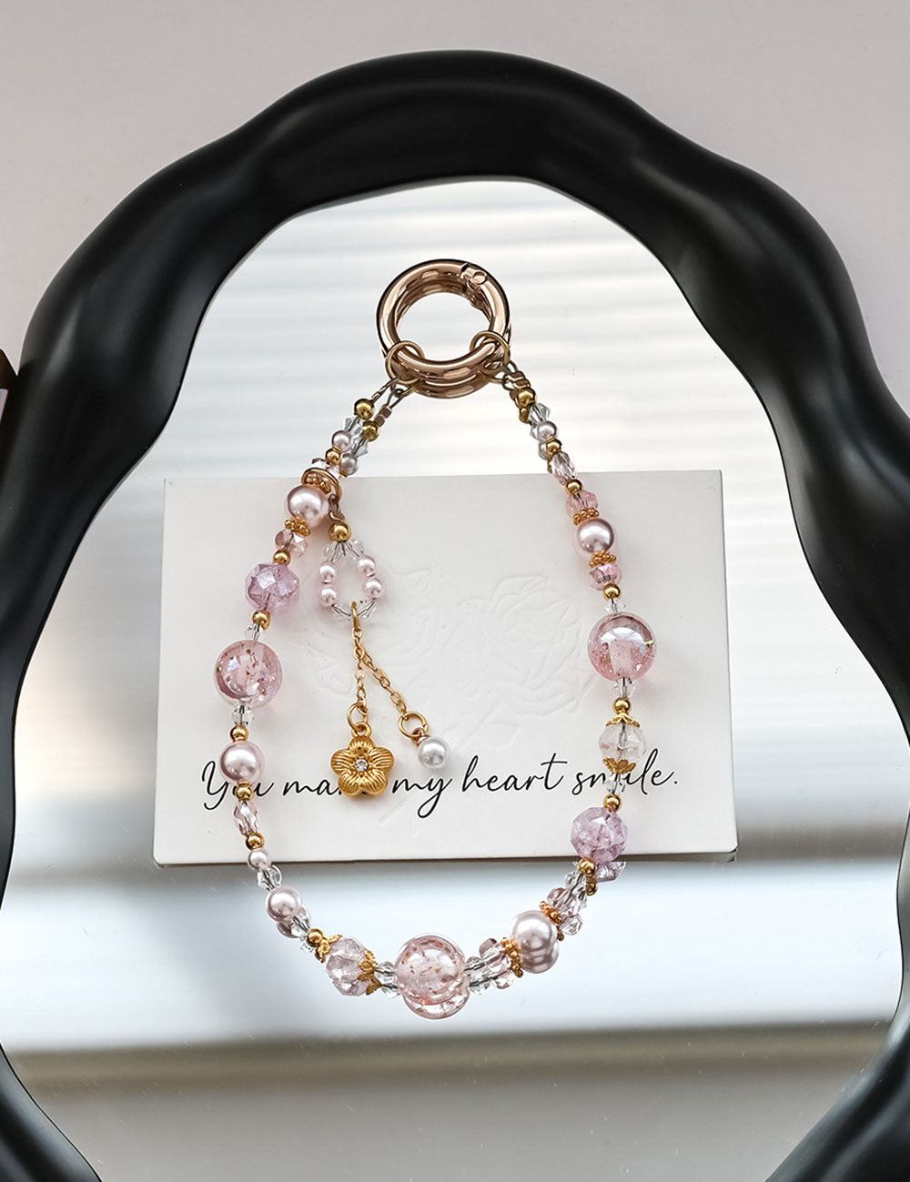 Elegant Crystal Beaded Chain Keychain Bag Charm 6W10BBC408