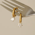 Rhinestone Pendant Hoop Earrings - DippedShop Wholesale - #2803