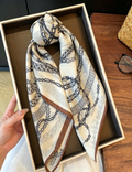 Retro Abstract Chain Print Soft Silk Scarf MK2BLW6W6NSI38