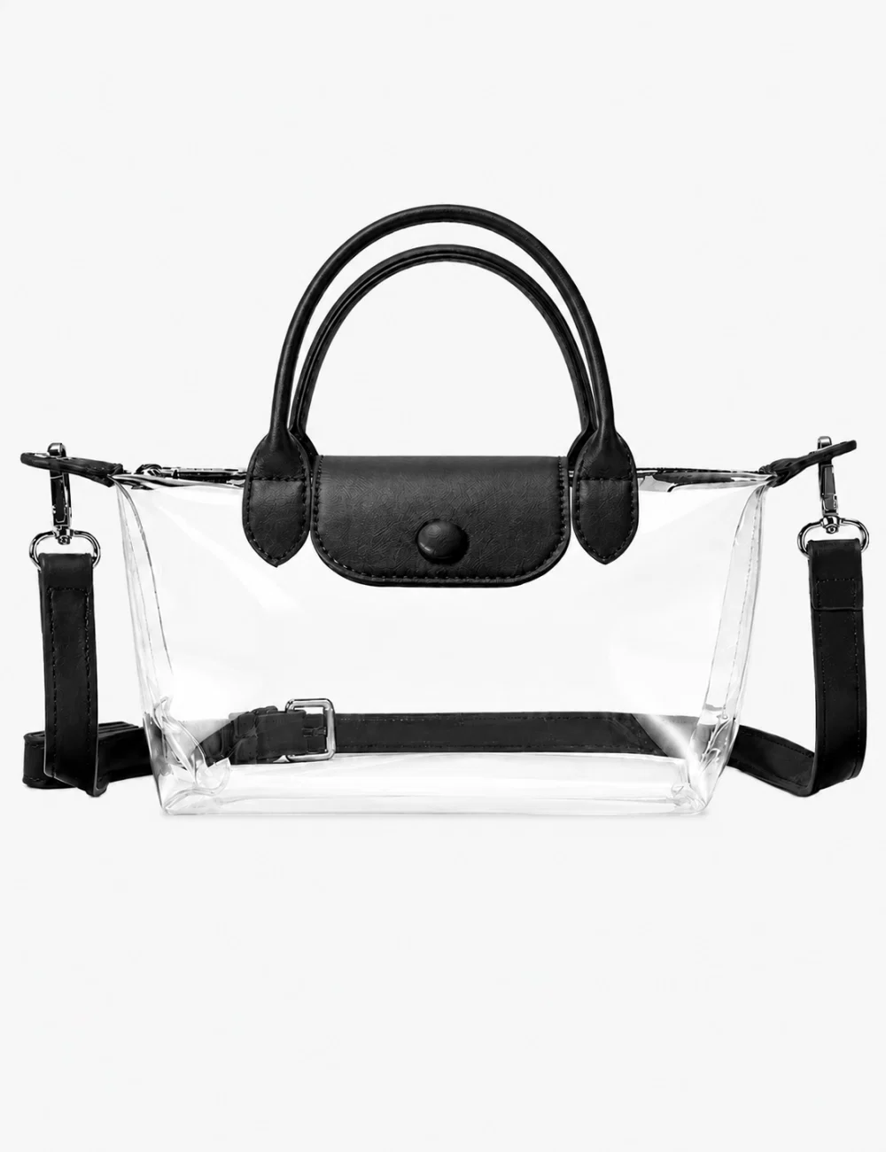 Simple Double Handle Clear Crossbody Bag MK2PLC6W10BBG374