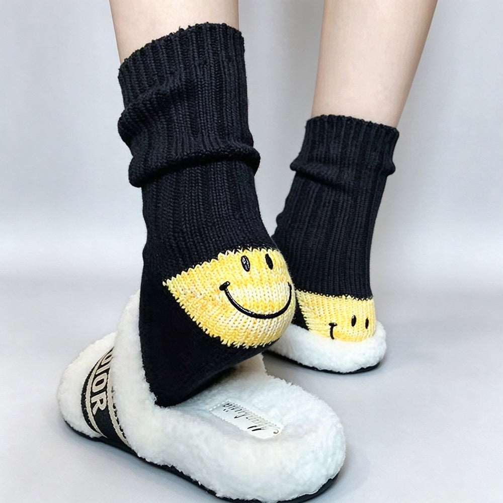Cute Color Block Smiling Face Pattern Socks 6W8FSO1002