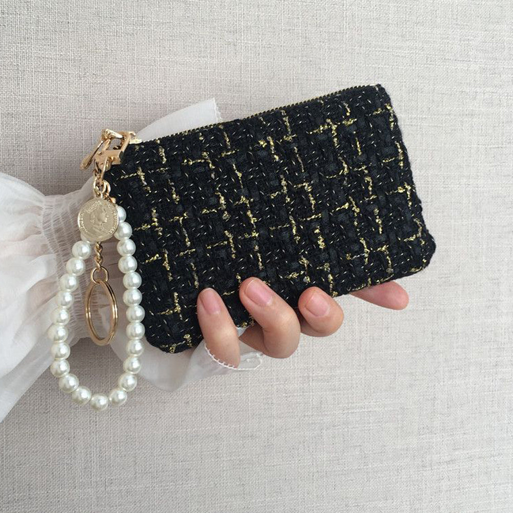 Tweed Wristlet Coin Purse - DippedShop Wholesale - #1939