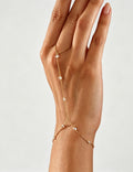 Minimalist Gold Plated Rhinestone Chain Bracelet 6W6JBR353