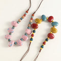 Multi-Color Irregular Beaded Braided Necklace 6W6JNC422