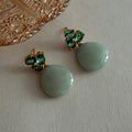 Dainty Rhinestone 3D Floral Dangle Stud Earrings 6W6JER563