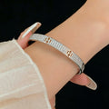 Elegant Gold Plated H Letter Open Bracelet 6W6JBR709
