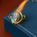Vintage Oval Abalone Shell Open Statement Ring 6W6JRG357