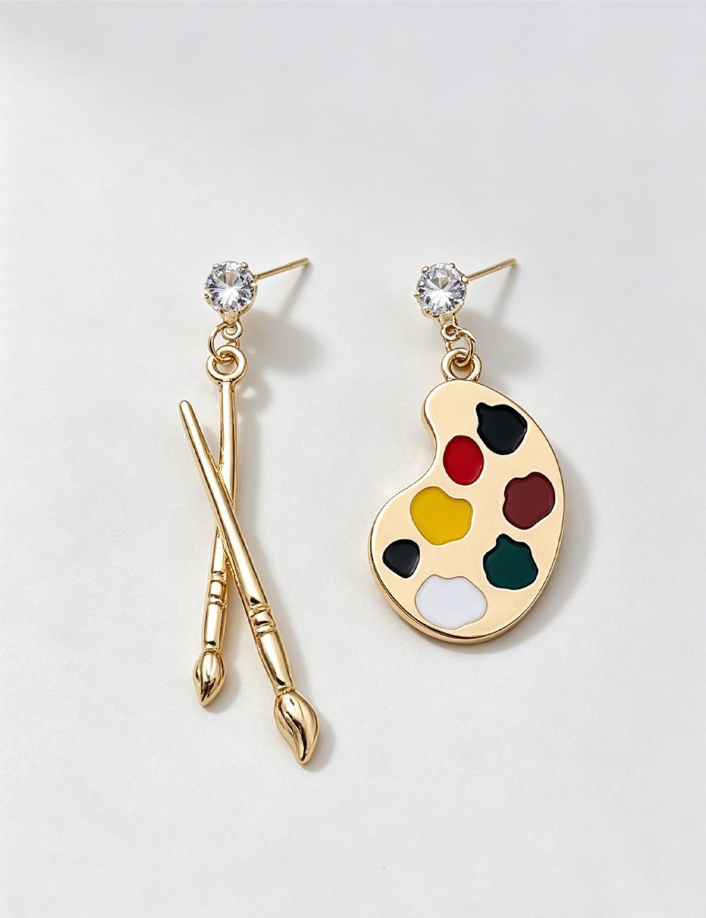 Palette Paintbrush Dangle Earrings - DippedShop Wholesale - #1987