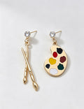 Palette Paintbrush Dangle Earrings - DippedShop Wholesale - #1987