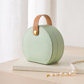 Elegant Half-Moon Travel Jewelry Case with Handle 6W13HSJ111