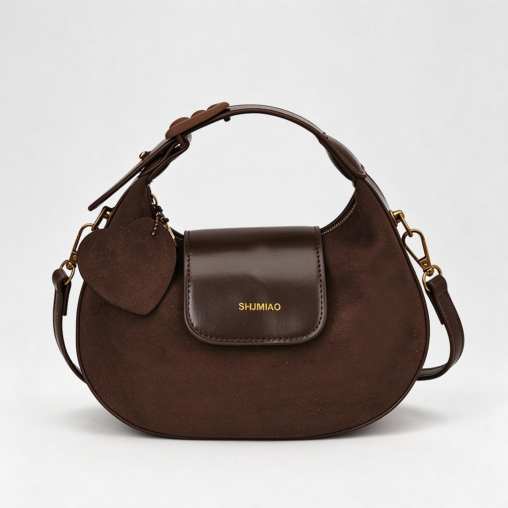 Retro Leather Trim Half Moon - DippedShop Wholesale - #4051