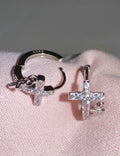 Cross Huggie Hoop Earrings - DippedShop Wholesale - #1795
