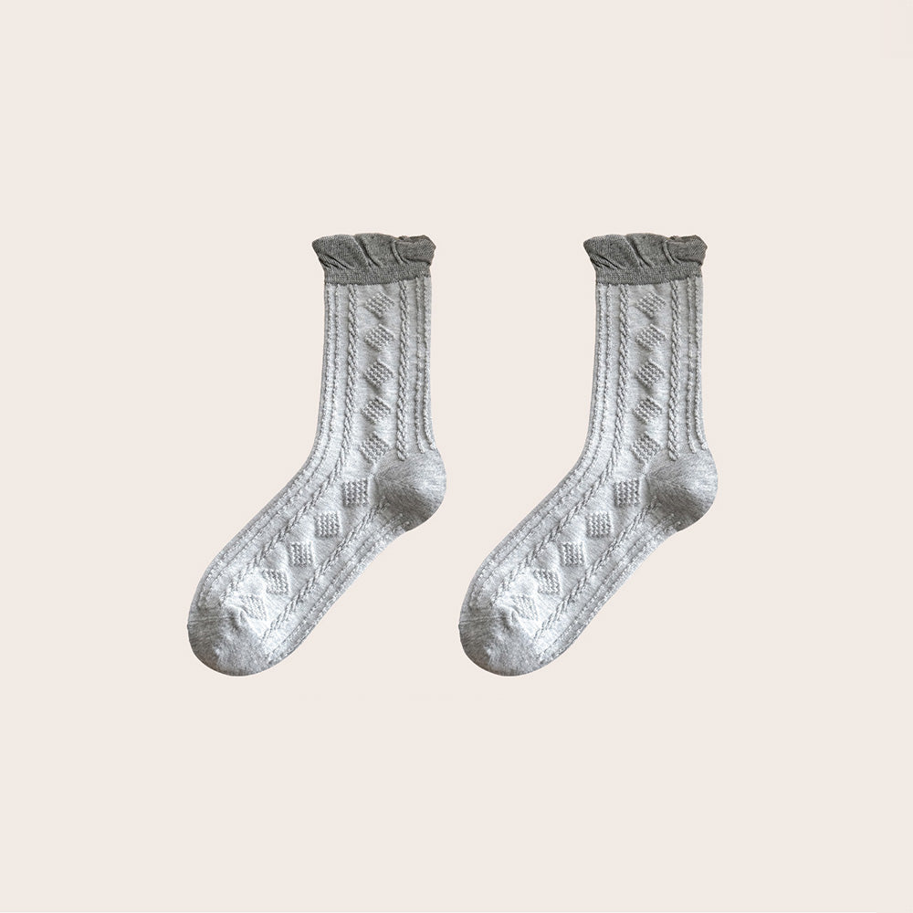 Floral Plaid Crew Socks - DippedShop Wholesale - #5683