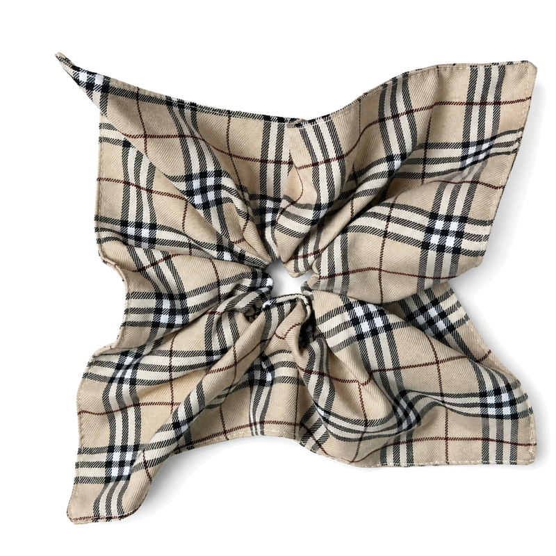 Vintage Plaid Print Square Hair Scrunchies 6W6HSR334