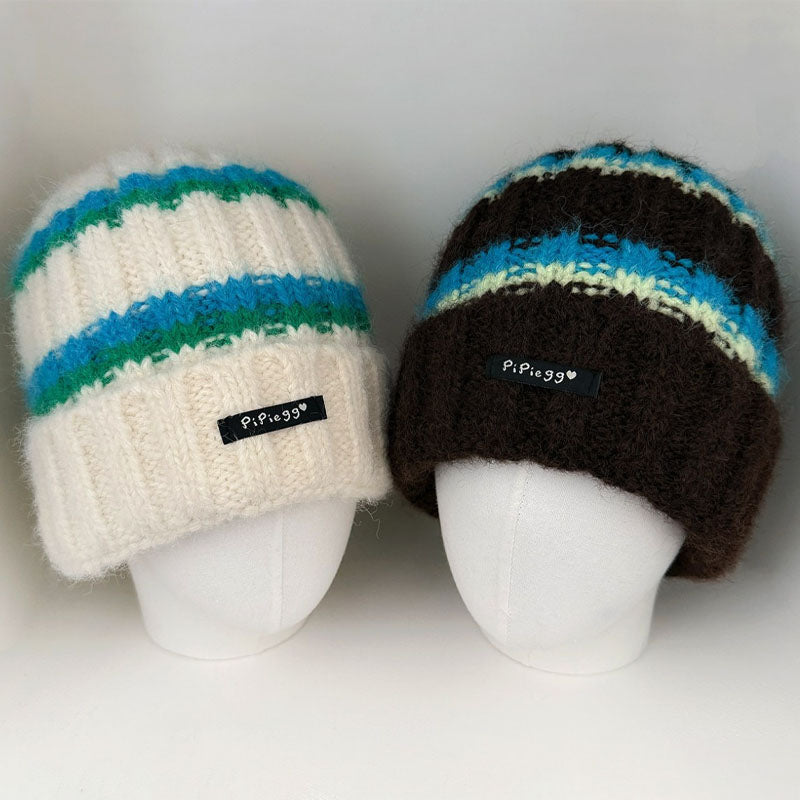 Striped Warm Beanie Hat - DippedShop Wholesale - #1299