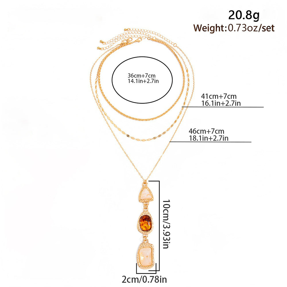 Hammered Resin Pendant Necklace - DippedShop Wholesale - #1555