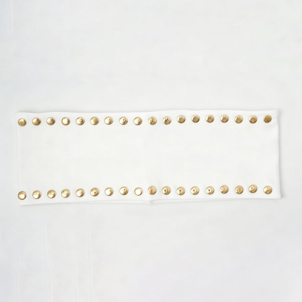 Vintage Metal Rivet High Elastic Headband 6W6HBD409