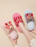 Plush Striped Slippers - DippedShop Wholesale - #2451