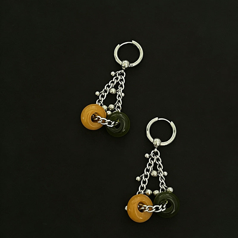 Boho Style Natural Stone Pendant Dangle Earrings 6W6JER605