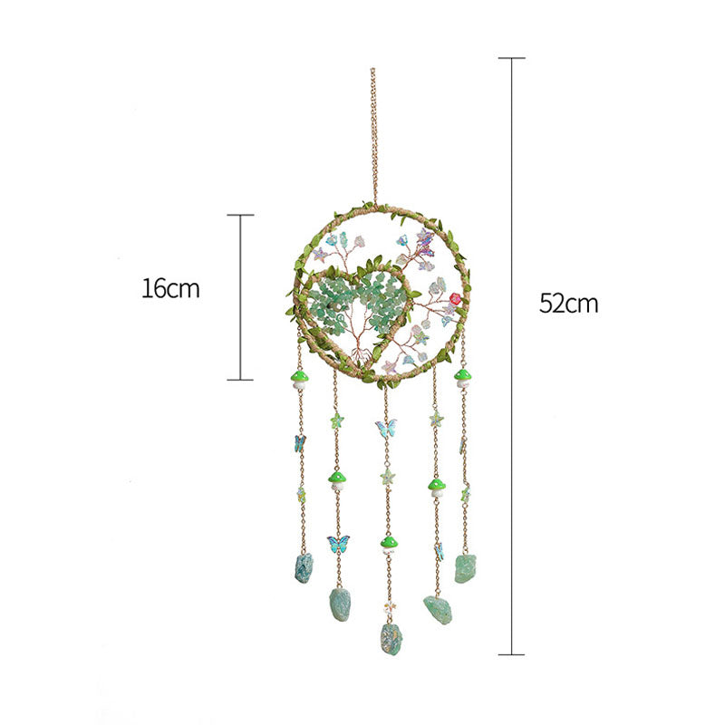 Heart Natural Stones Wind Chime Hanging Prism Suncatcher MK2CZAS6H7HLS52