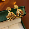 Bell Gold Dome Statement Drop Earrings 6W6JER794