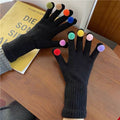 Cute Colorful Plush Ball Decor Warm Knit Gloves 6W6GLO93