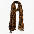 Vintage Leoaprd Print Cotton Linen Long Scarf 6W6NSC230